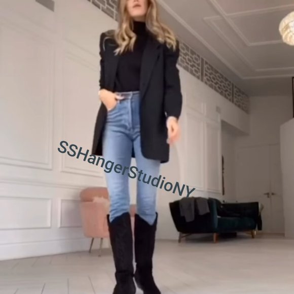 LAST ONE ZARA NWT VHTF Leather Heeled COWBOY Boots - Picture 13 of 15